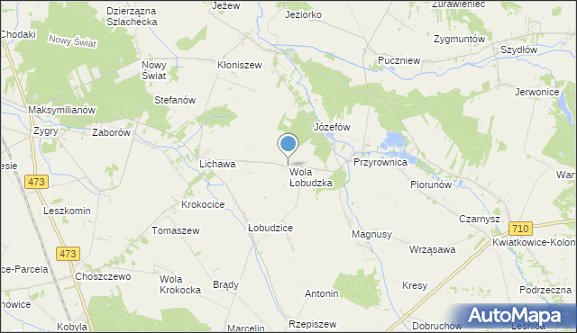 mapa Wola Łobudzka, Wola Łobudzka na mapie Targeo